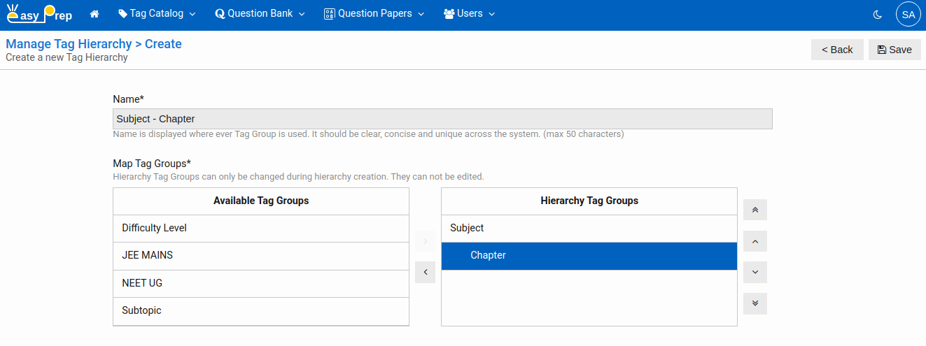 Create Tag Hierarchy