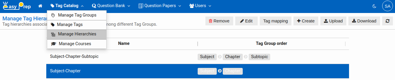 Manage Tag Hierarchies