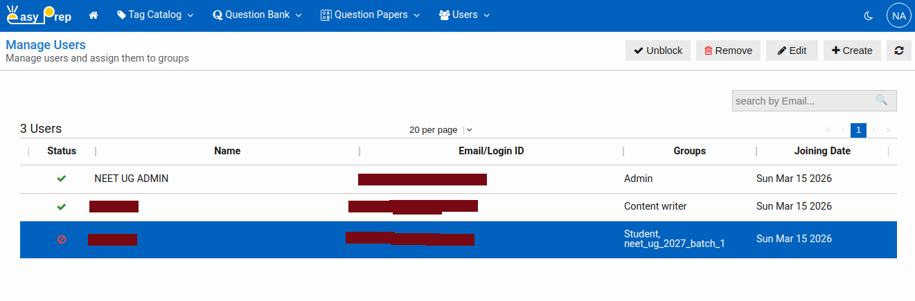 Block and Unblock a User